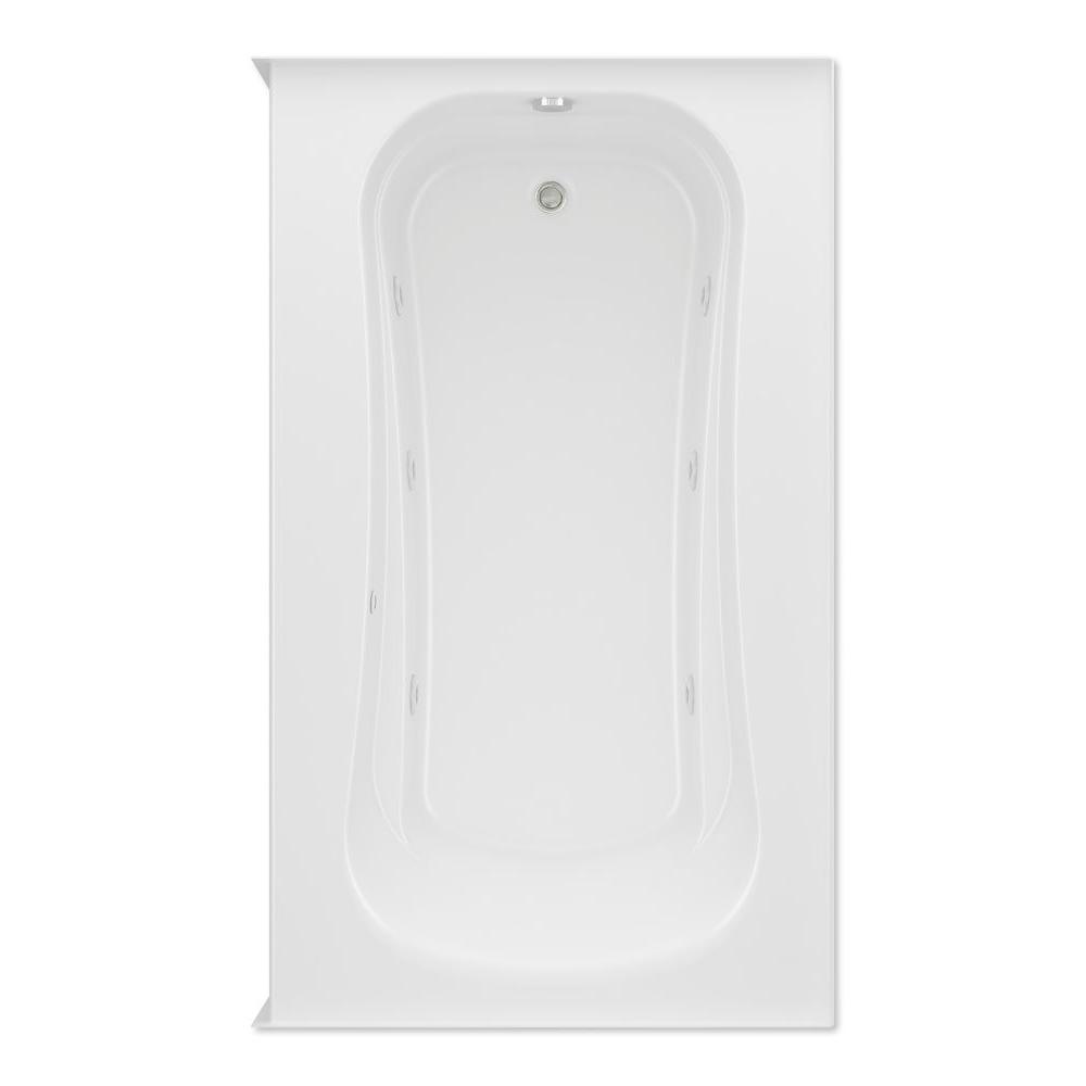 Aquatic Cariani 72 in. Acrylic Right Drain Rectangular Alcove Whirlpool