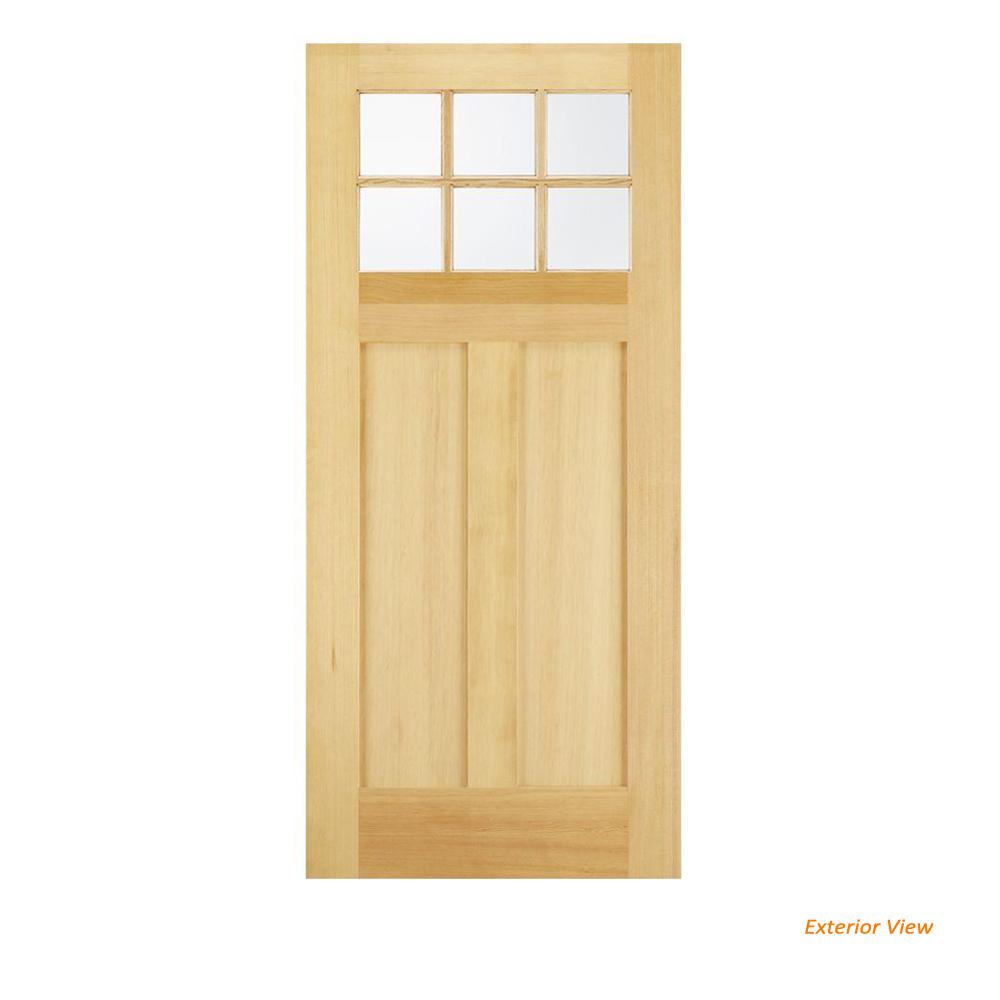 Jeld Wen 30 In X 80 In 6 Lite Unfinished Wood Front Door Slab