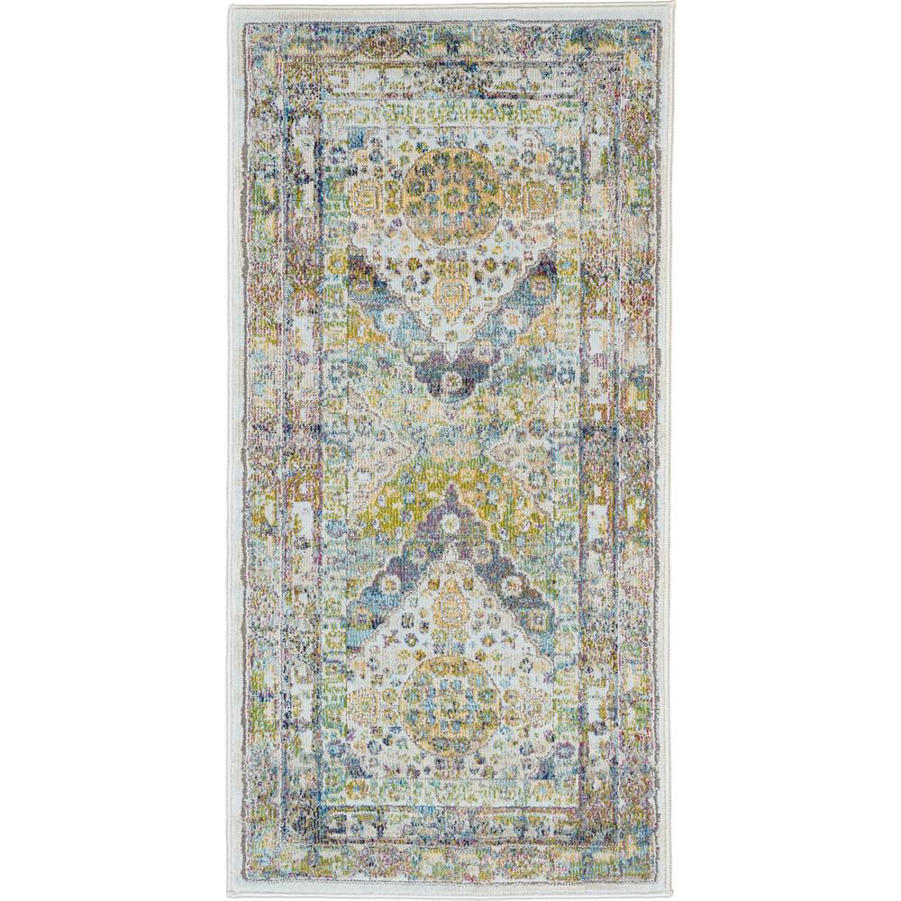 Nourison Global Vintage Blue and Green 2' x 4' Farmhouse Area Rug