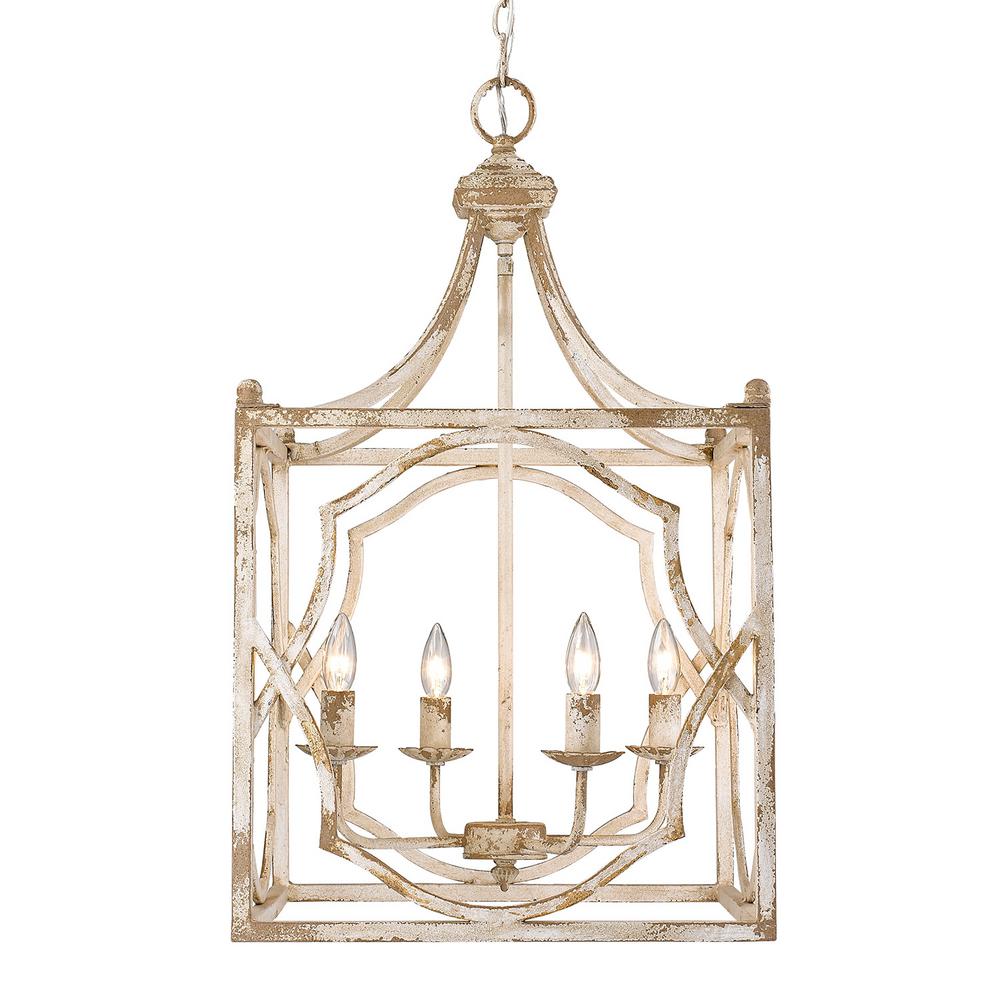 Golden Lighting Lau Collection 4 Light Antique Ivory Pendant Golden Lighting Lau Collection 4 Light Antique Ivory Pendant