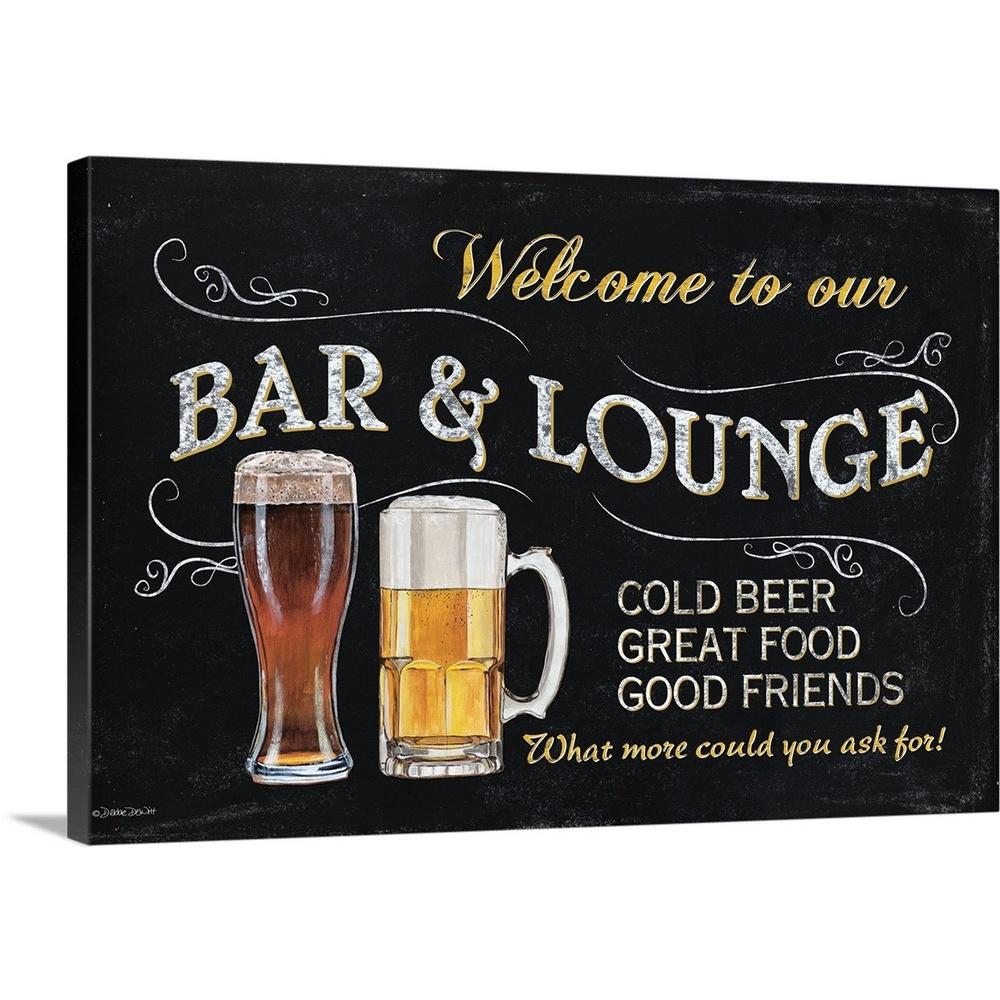 Greatbigcanvas Welcome To Our Bar By Debbie Dewitt Canvas Wall Art 2403616 24 24x16 The Home Depot