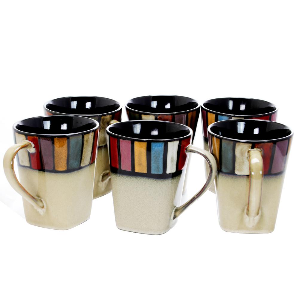 Certified International Corp 22884SET6 Orbit 14 Oz Mugs Red Set of 6