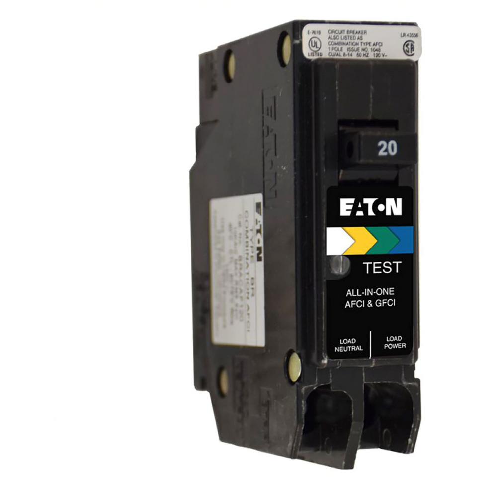 Eaton BR 20 Amp All in One AF/GF PlugOnNeutral BreakerBRP120A1CS