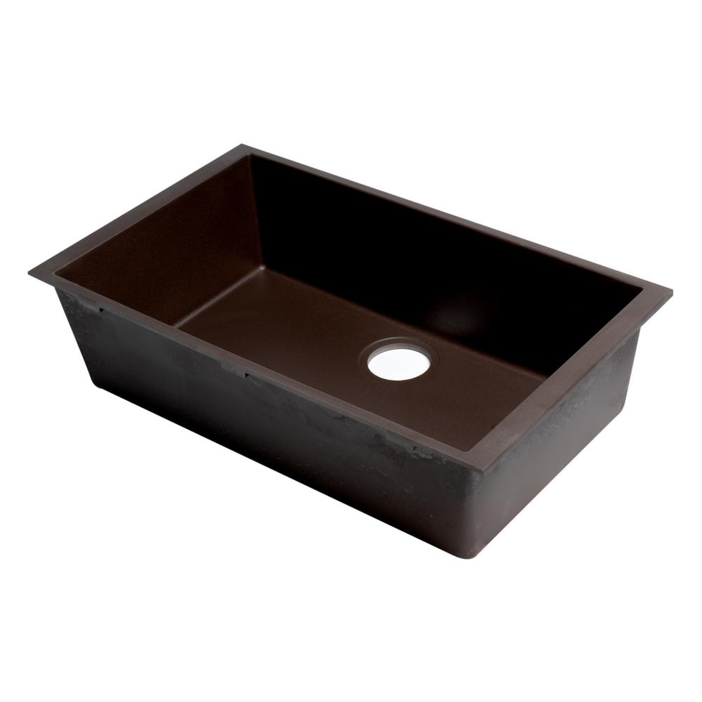 Alfi Brand Undermount Granite Composite 29 88 In Single Bowl Kitchen Sink Chocolate