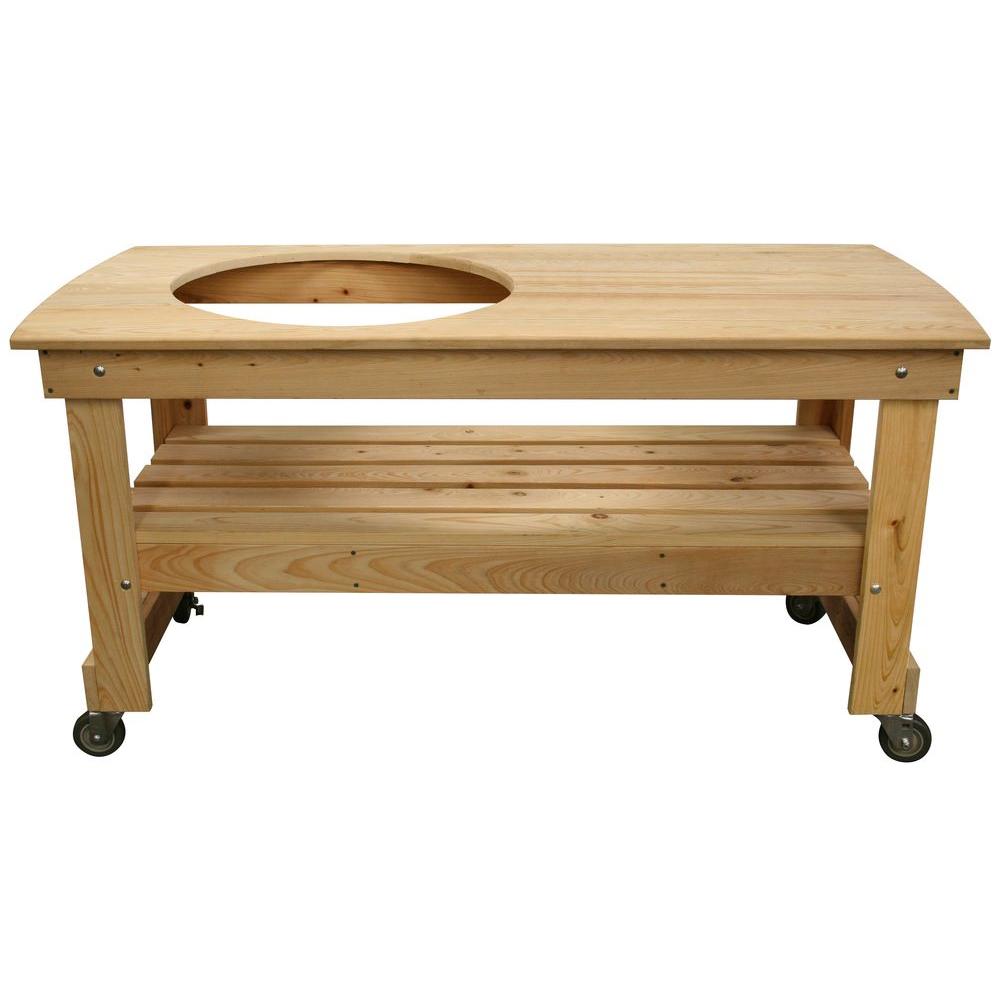 Vision Grills Large Cypress Wood Kamado Table with OffsetVGHTCLOU1 The Home Depot