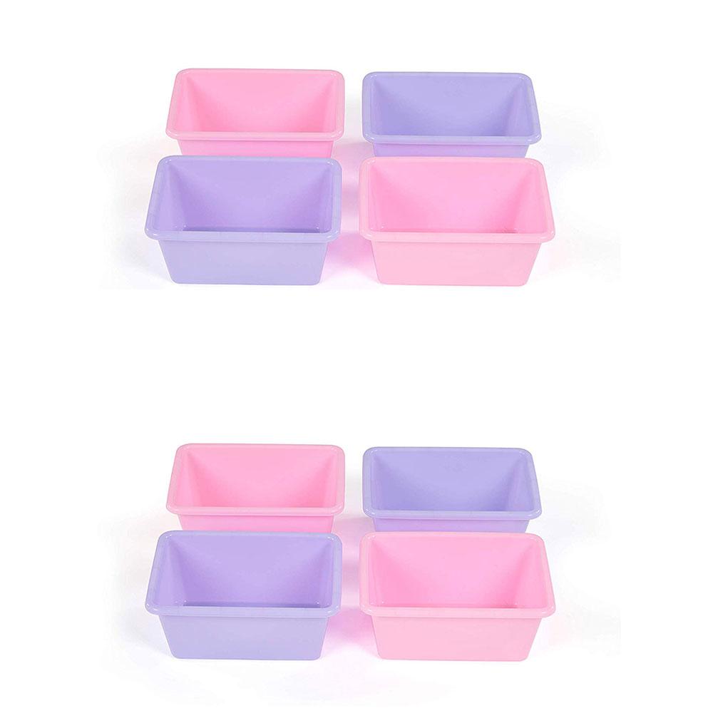 pink plastic storage boxes