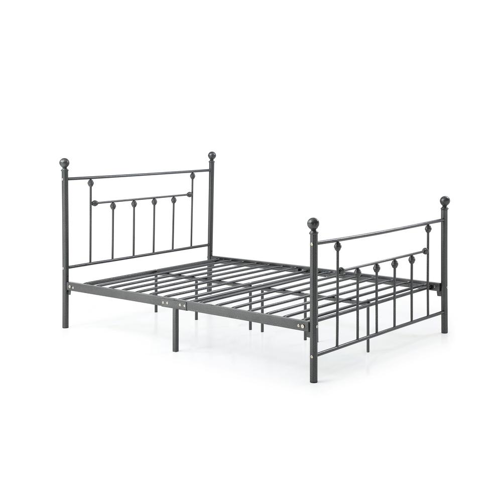 charcoal slats footboard headboard complete bed metal rails hodedah queen