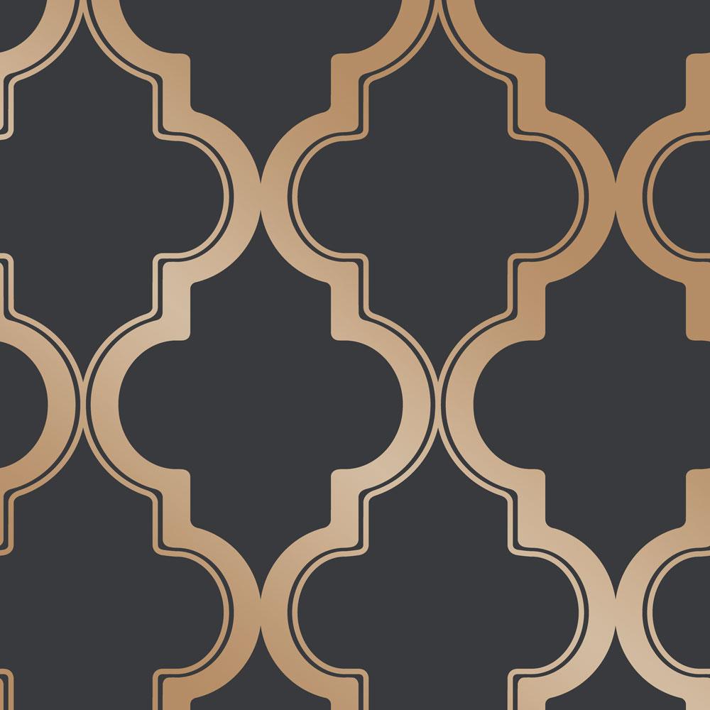 Tempaper Marrakesh Midnight & Metallic Gold Peel and Stick Wallpaper
