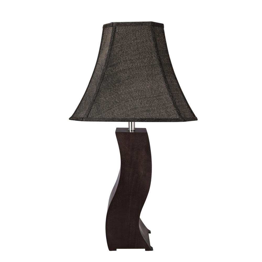 Aspen Creative Corporation 32 1 2 In Cherry Metal And Wood Table Cherry Metal And Wood Table Lamp With Bell Shaped Shade In Off White