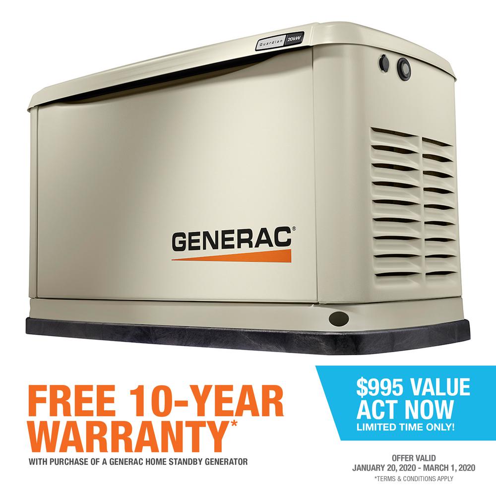 Generac Guardian Series 20000Watt (LP)/18000Watt (NG) AirCooled