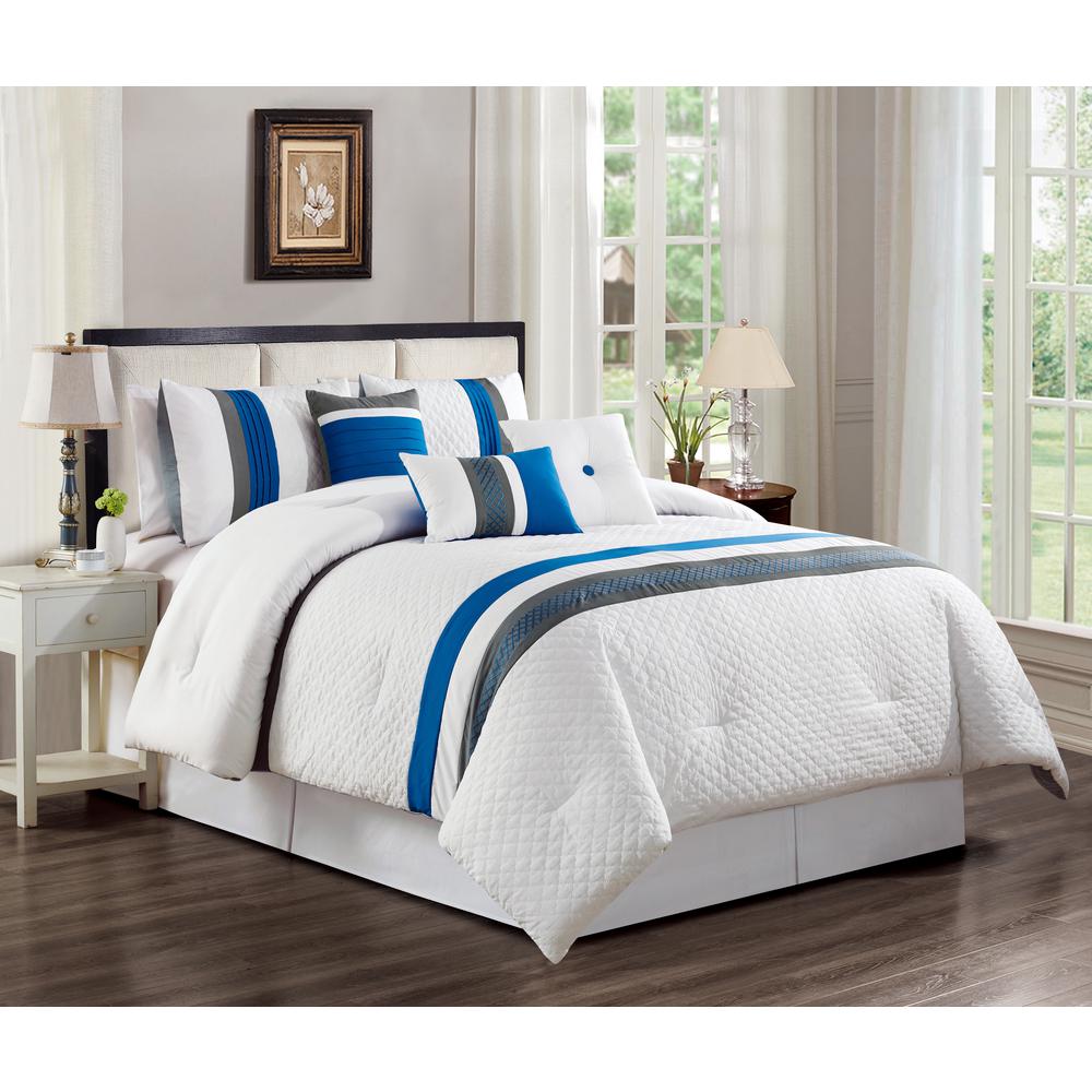 Morgan Home Mhf Home Max Striped 7 Piece Queen Comforter Set