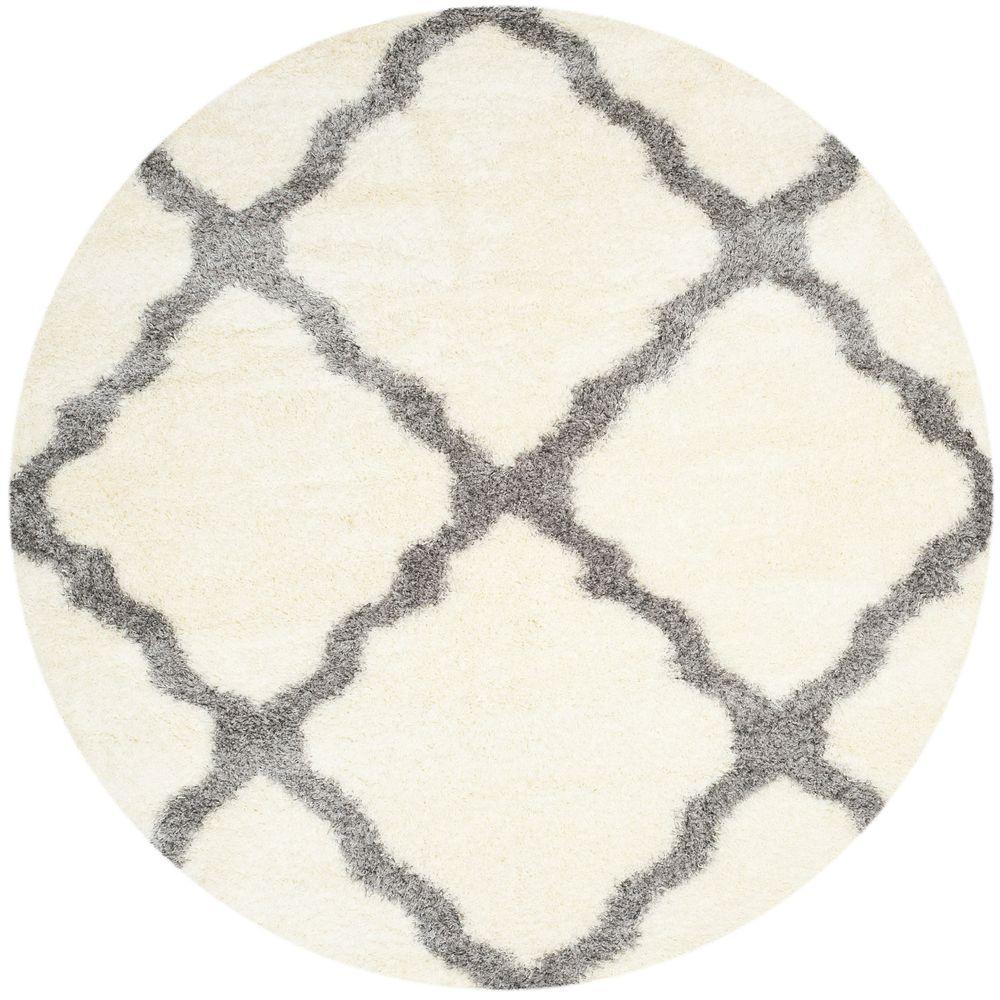 Safavieh Montreal Shag Ivory/Grey 7 ft. x 7 ft. Round Area RugSGM866B