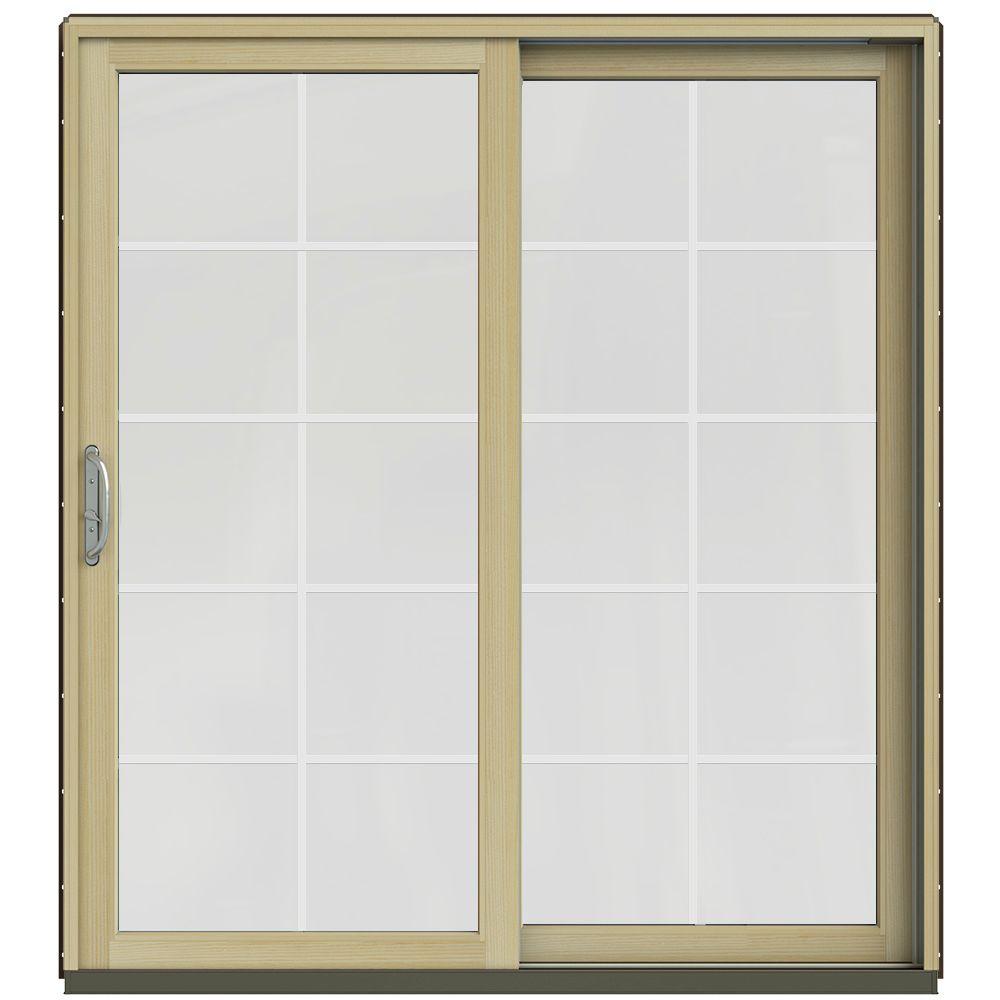 JELDWEN 72 in. x 80 in. W2500 Contemporary Brown Clad Wood RightHand