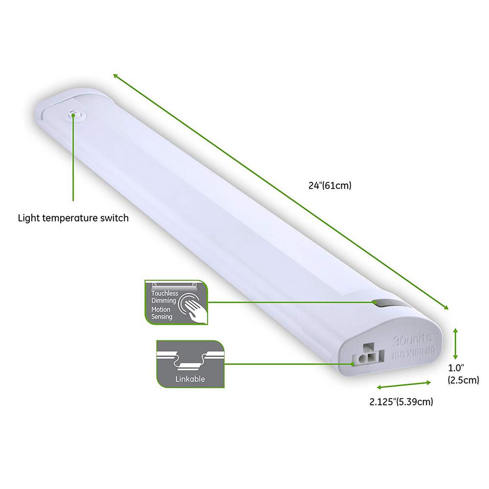 Ge 24 In Led Light Temperature Adjustable Motion Sensing Bar Under Cabinet Fixture 33847 The Home Depot Ge 24 In Led Light Temperature, Ge Led Under Cabinet Lighting