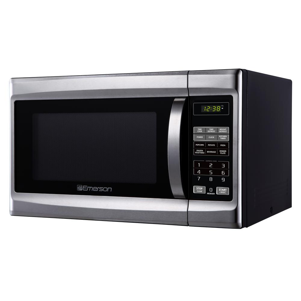 Emerson 1 3 Cu Ft 1000 Watt Countertop Stainless Steel