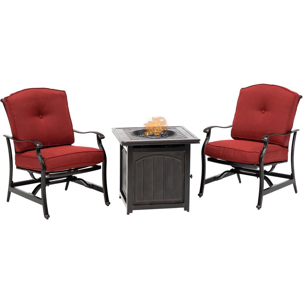 Hanover Traditions 3 Piece Aluminum Patio Fire Pit Conversation