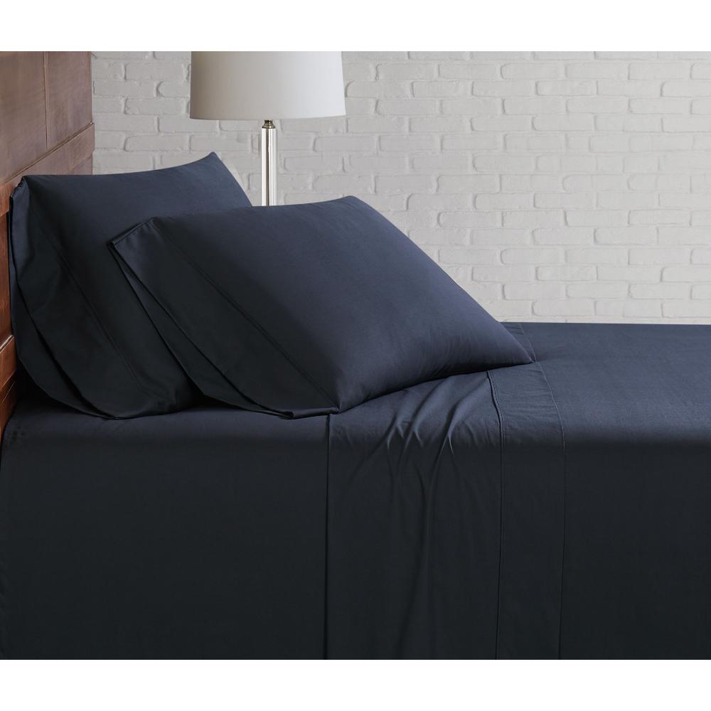 Brooklyn Loom Classic Cotton Black Twin Sheet Set Ss3158bktw 4700 The Home Depot