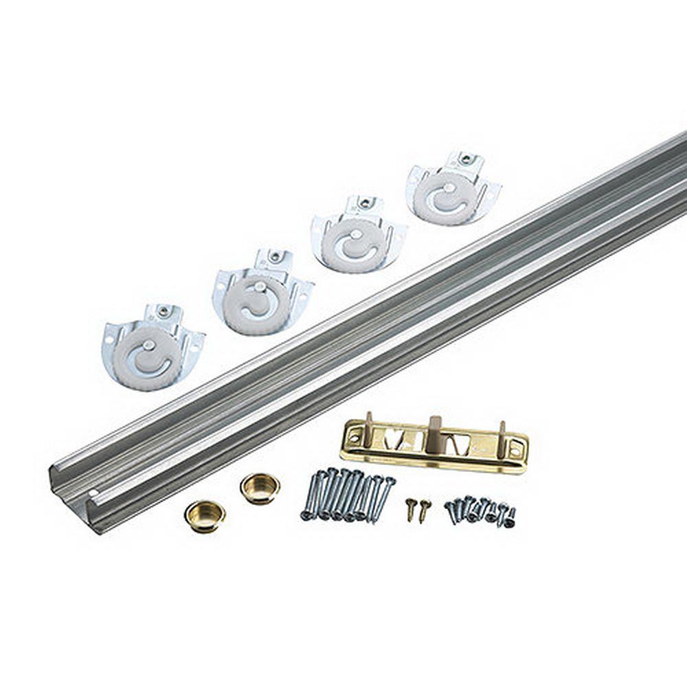 Onward 96 In Steel Bypass Door Hardware Kit 14696bc The Home Depot