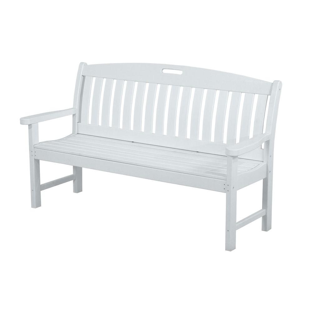 white outdoor picnic bench