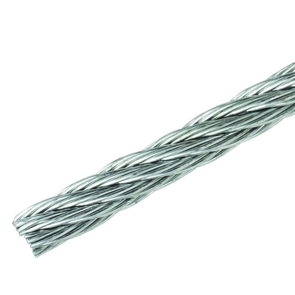 Everbilt 1/4 in. Galvanized Uncoated Wire Rope809766 The Home Depot