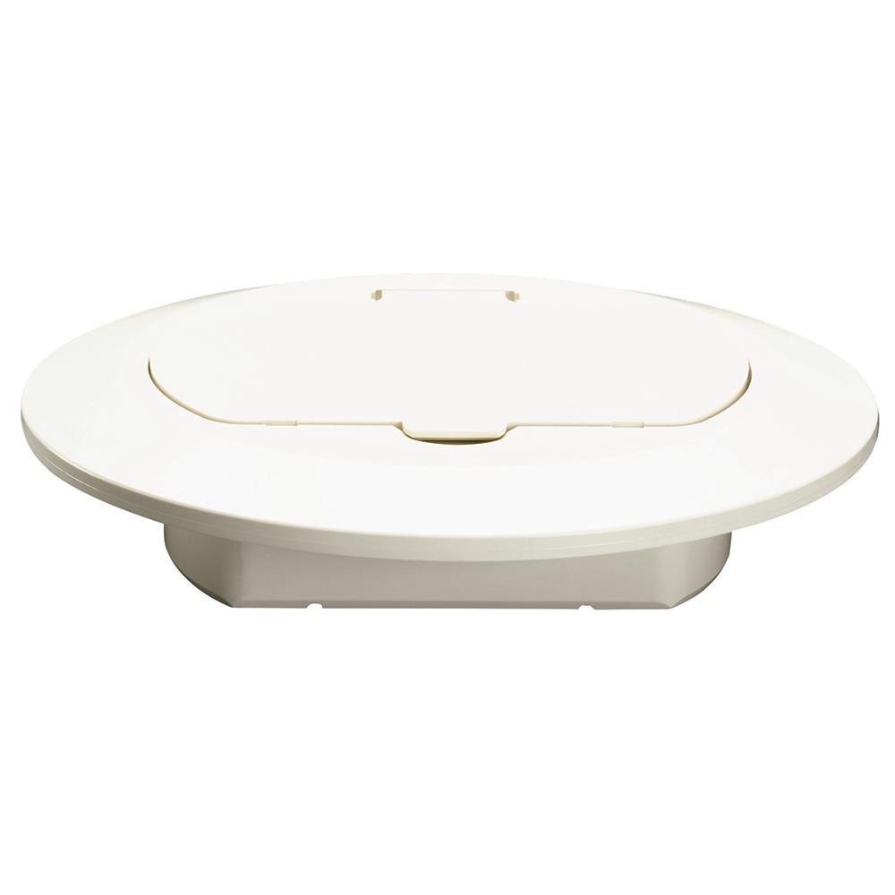 Slater Plastic White 1 Gang Round Floor Box Cover Tm1542trw The