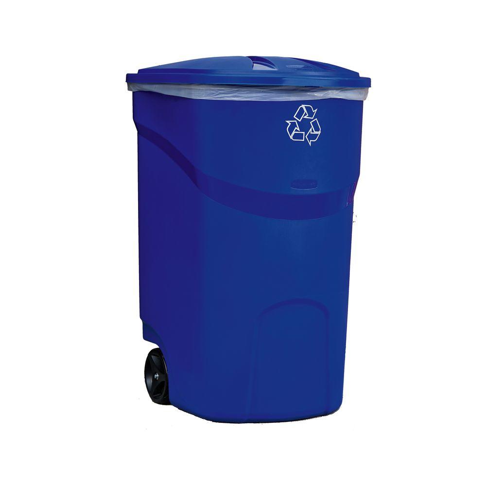 Rubbermaid Roughneck 32 Gal Outdoor Recycling Bin 1792641 The Home Depot 