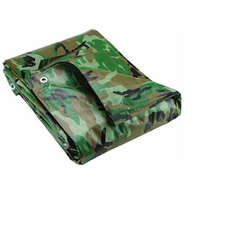 BOEN 10 ft. x 8 ft. Heavy Duty Camouflage Poly Tarp Cover Waterproof