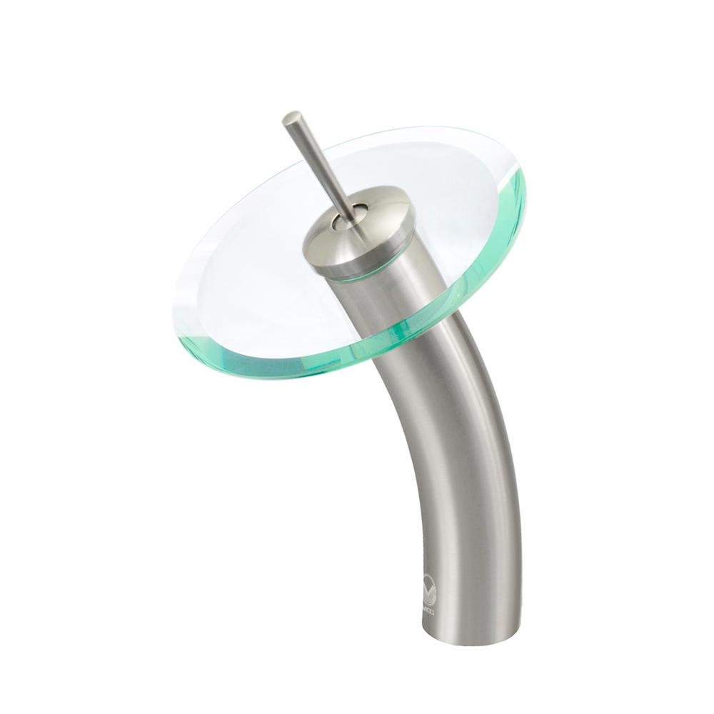 VIGO Single Hole 1Handle Vessel Waterfall Faucet in Brushed Nickel