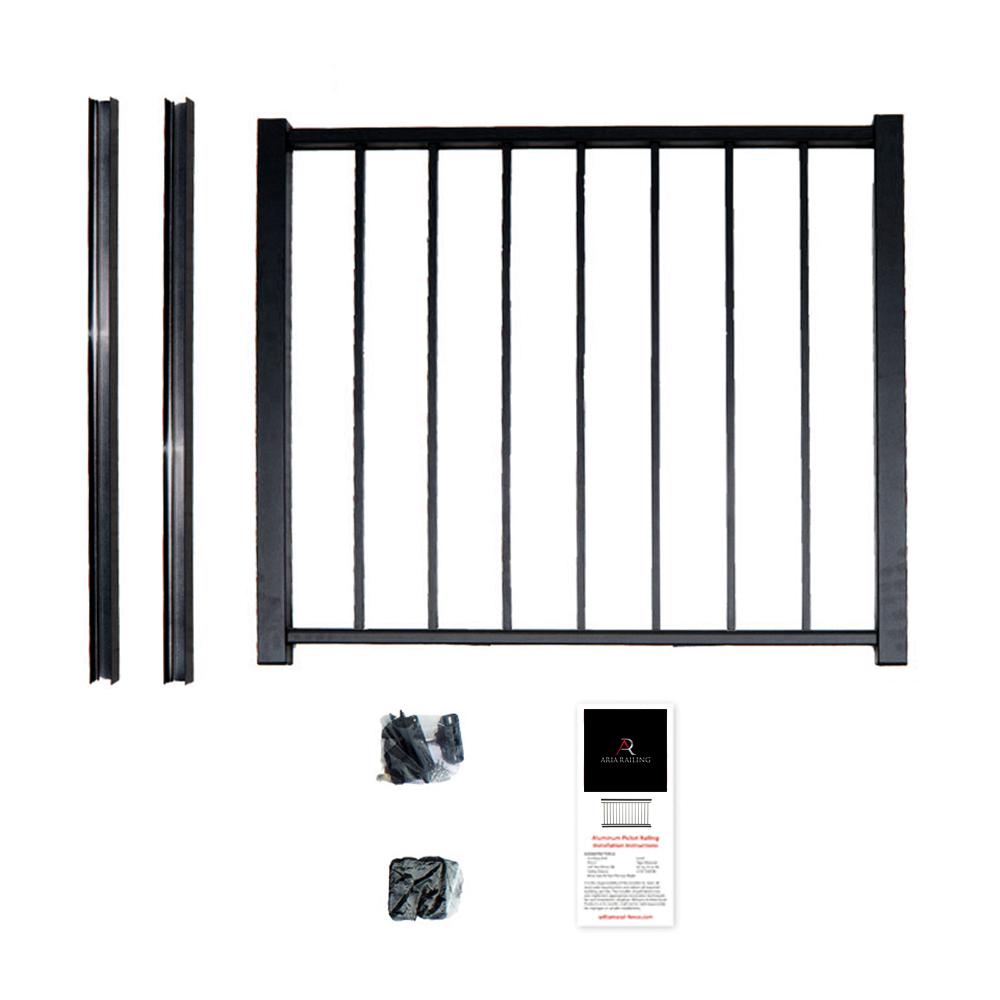 Aria Railing 40 In X 36 Black Powder Coated Aluminum Preembled Deck Gate Kit Aria Railing 40 In X 36 Black Powder Coated Aluminum Preembled Deck Gate Kit