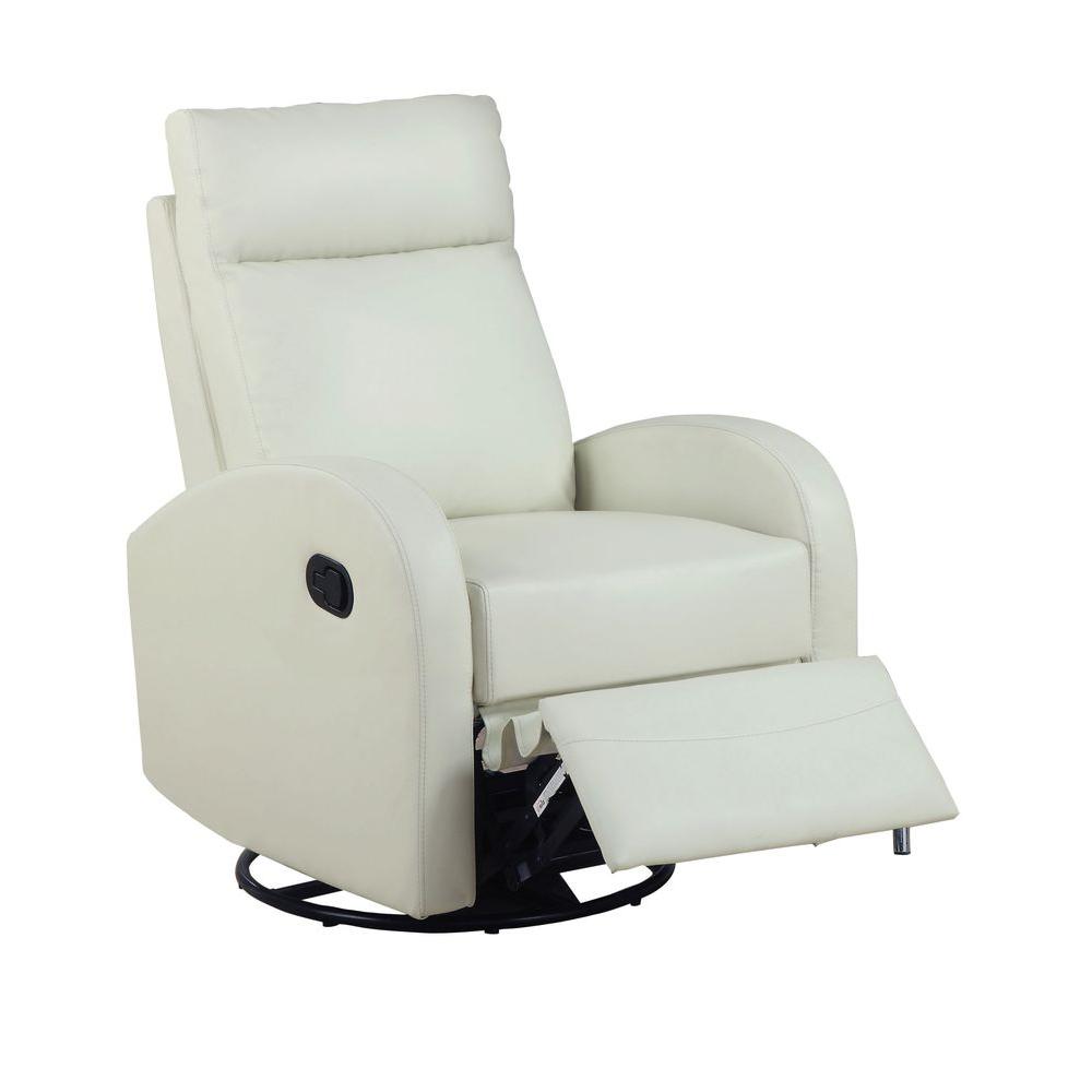 Black Bonded Leather Swivel Glider Monarch Specialties Recliner