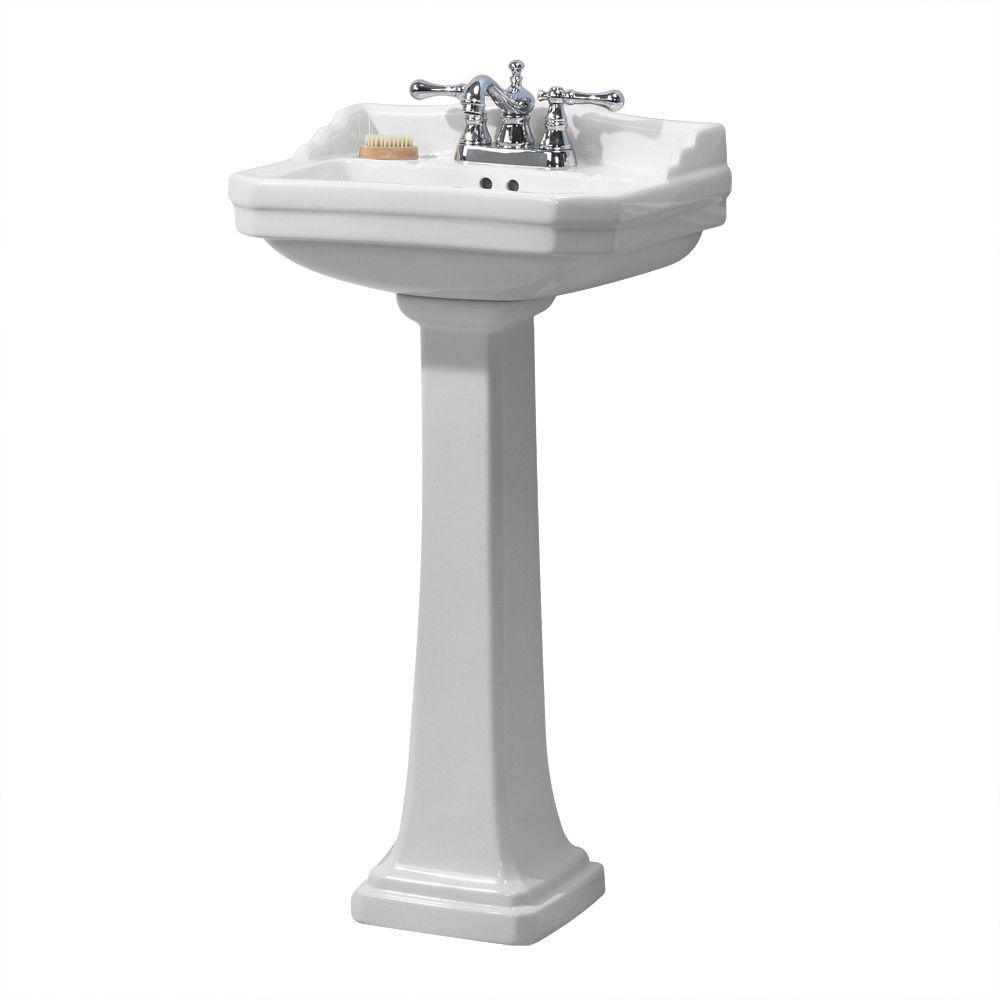 Foremost Series 1920 Pedestal Combo Bathroom Sink in WhiteFL19204W