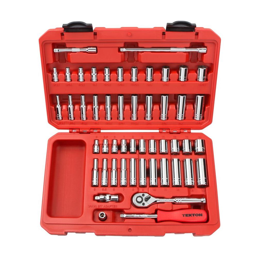 Tekton 1 4 In. Drive 5 32-9 16 In., 5-14 Mm 6-point Socket Set (51 