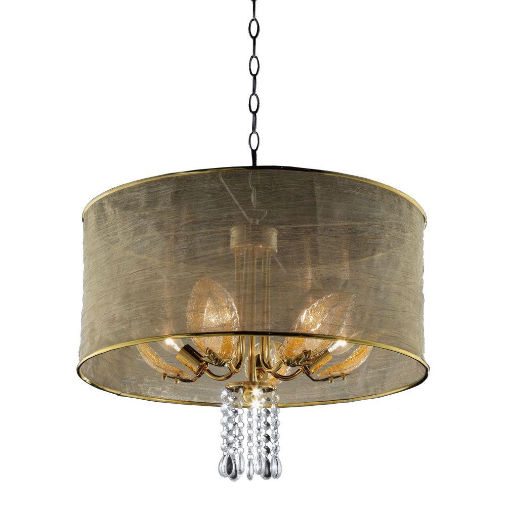 Ok Lighting 5 Light Gold Leaf Crystal Ceiling Lamp 5129h The Ok Lighting 5 Light Gold Leaf Crystal Ceiling Lamp