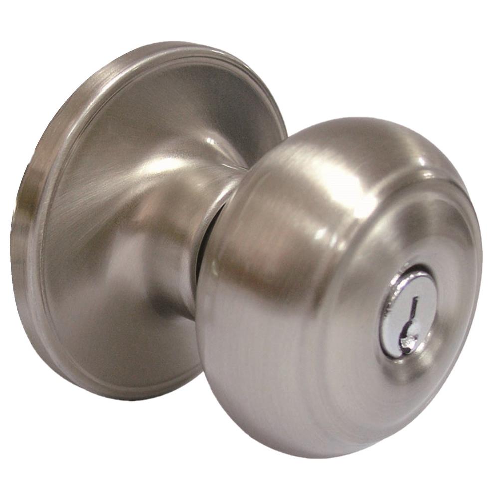 Defiant Hartford Satin Nickel Keyed Entry Door Knob Tgx200 The Defiant Hartford Satin Nickel Keyed Entry Door Knob