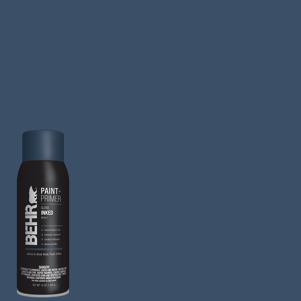 BEHR 12 oz. #M510-7 Inked Gloss Interior/Exterior Spray ...