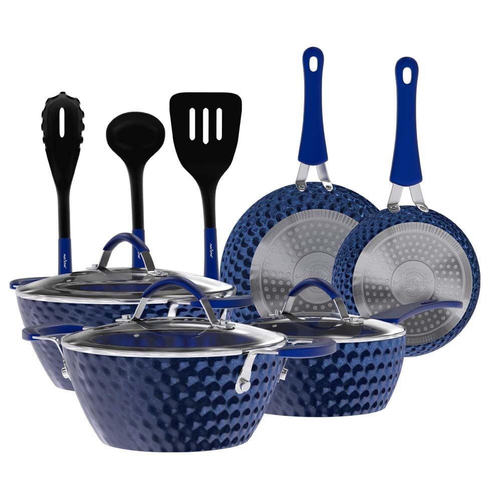 8 piece kitchen cookware set nonstick ceramic pots and pans cooking set Blue