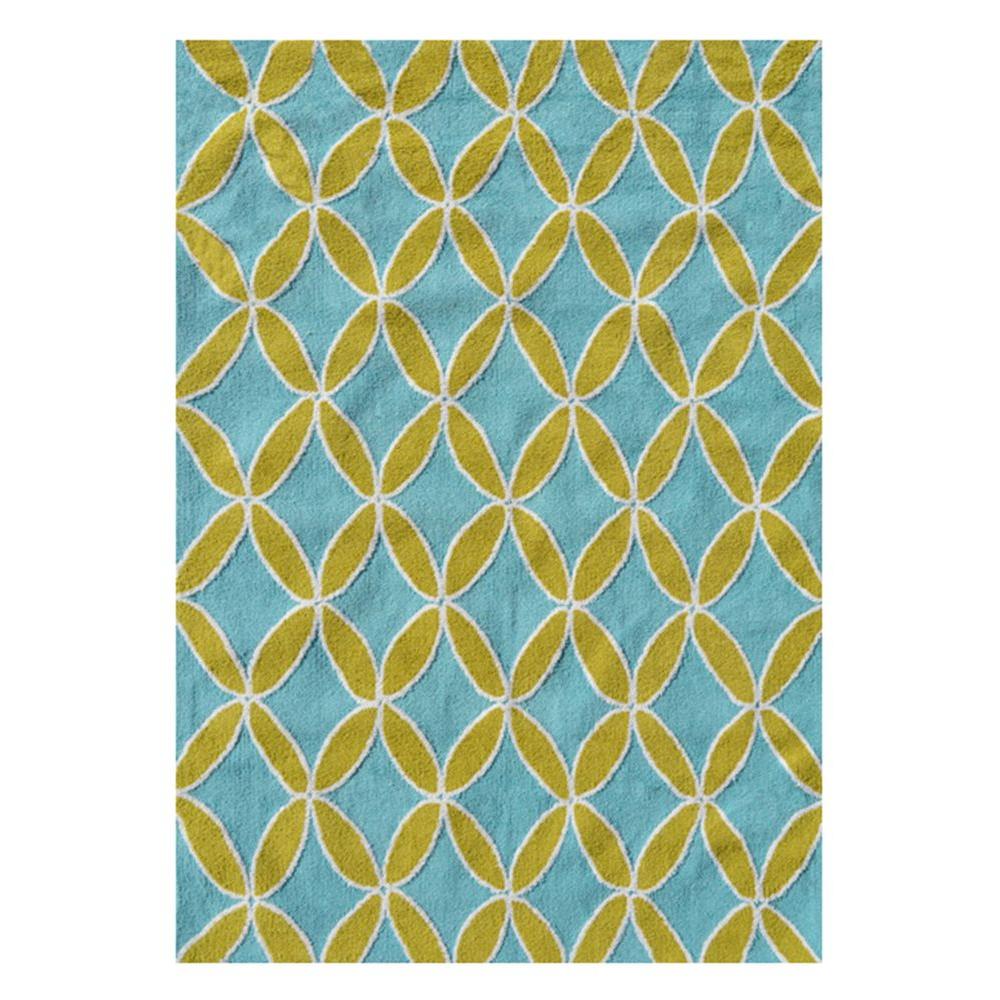 Home Dynamix Bazaar Sea Shells Blue/Cream 5 ft. 2 in. x 7 ft. 2 in