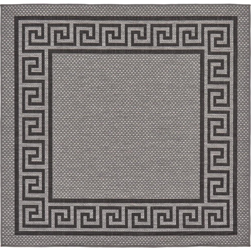 Unique Loom Outdoor Greek Key Gray 6 0 X Square Rug