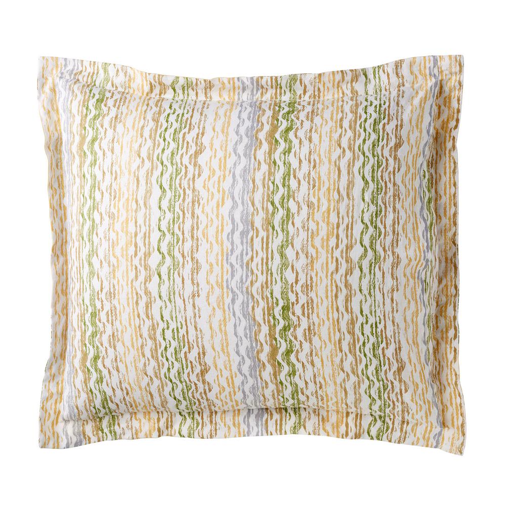 The Company Store Ashby Yellow Floral Yellow Stripe Linen Standard