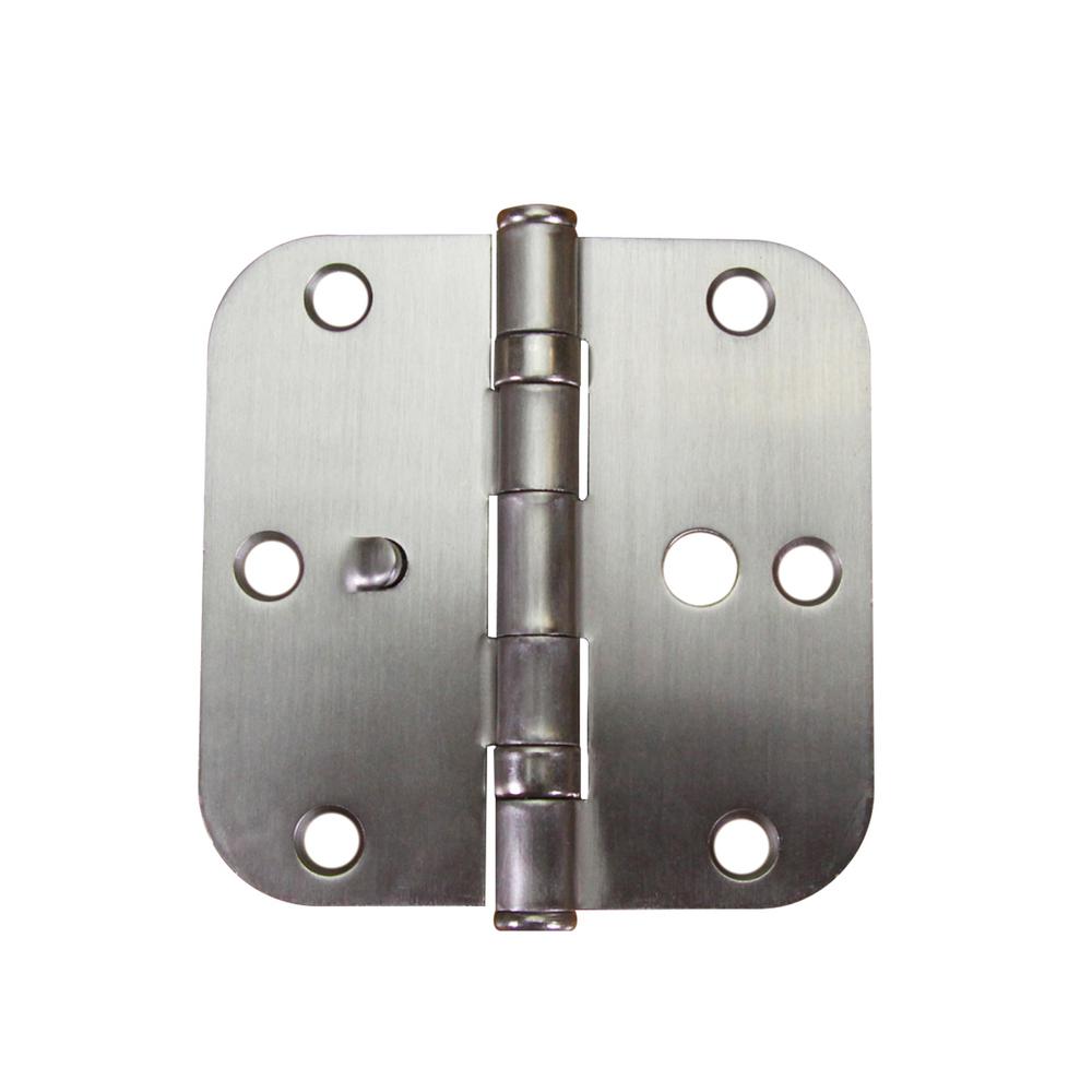 Everbilt 3 1 2 In Satin Nickel 5 8 In Radius Ball Bearing Door Hinge Value Pack 3 Pack 19440 The Home Depot