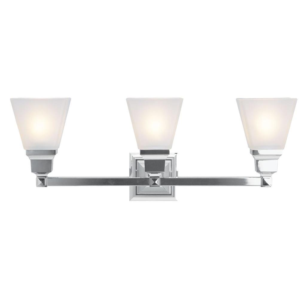 Livex Lighting Providence 3Light Chrome Bath Vanity Light with Satin