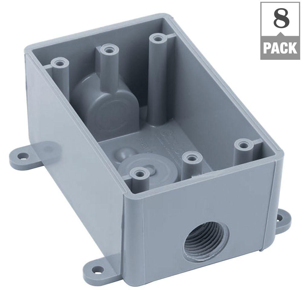 Non Metallic Pvc Weatherproof Bo Electrical Conduit 1 Gang Weatherproof T Box Case Of 8