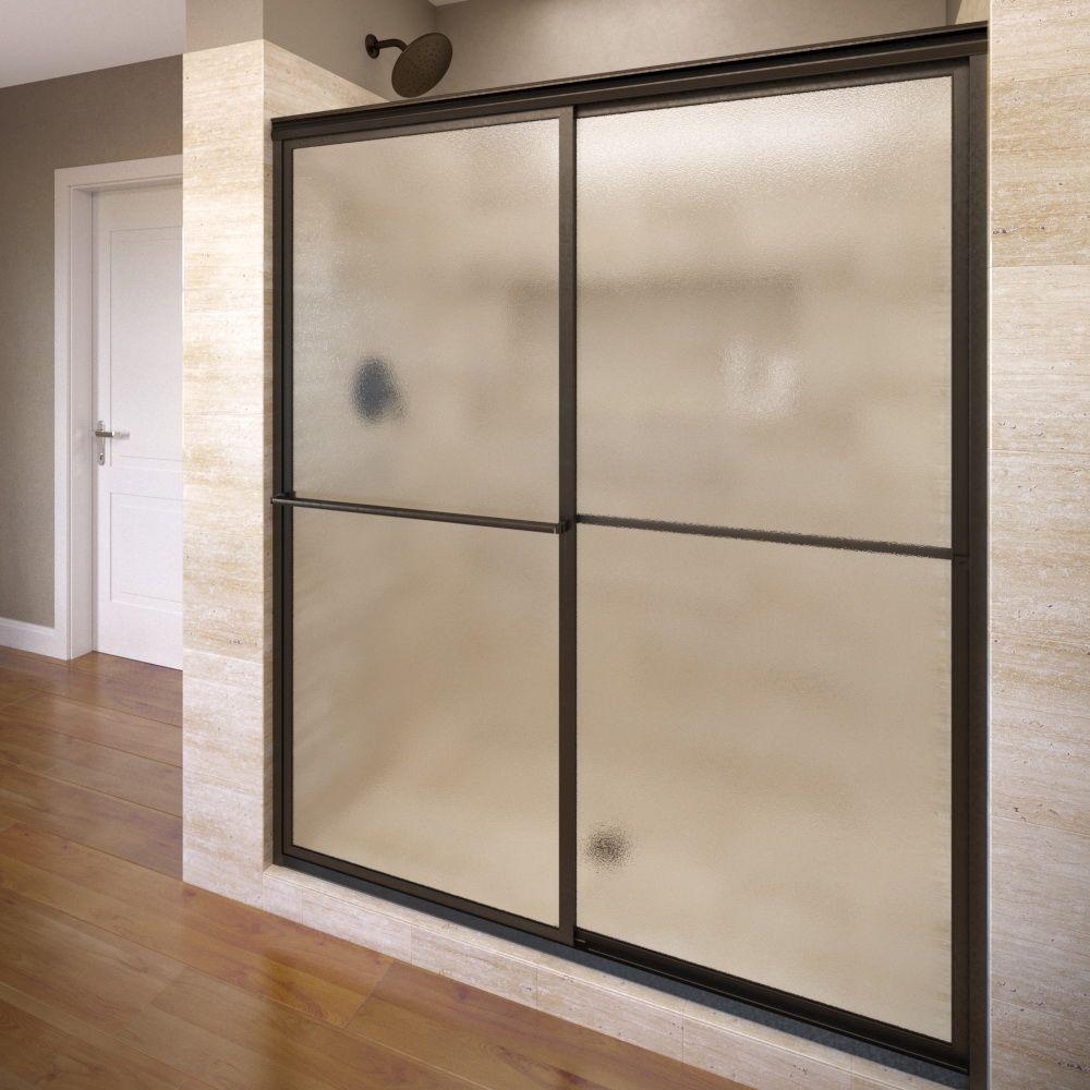 Basco Deluxe 59 In X 71 1 2 Obscure Framed Sliding Shower Door Basco Deluxe 59 In X 71 1 2 Obscure Framed Sliding