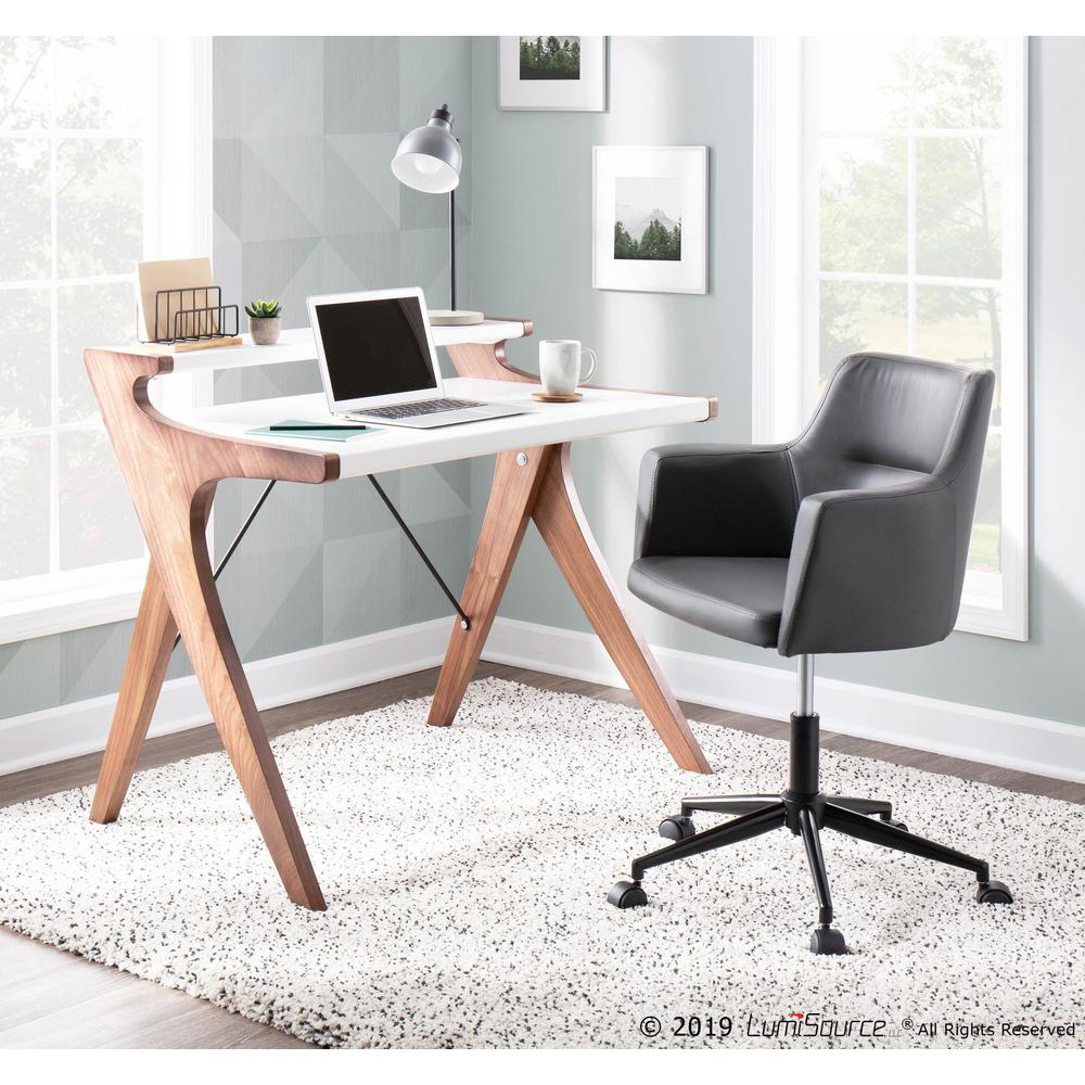 Lumisource Archer Walnut Wood Office Desk With White Top Ofd Lumisource Archer Walnut Wood Office