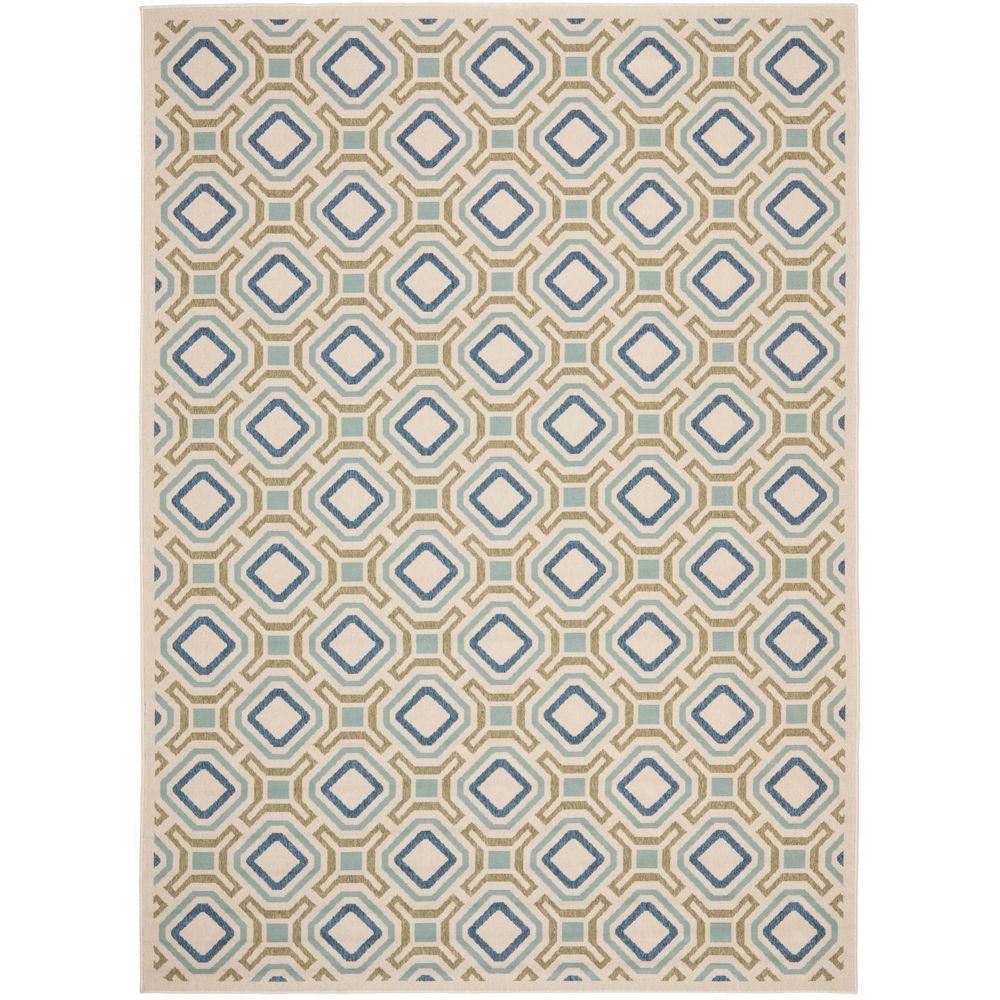 Safavieh Veranda Cream/Green 6 ft. 7 in. x 9 ft. 6 in. Indoor/Outdoor