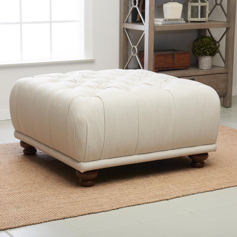 Klaussner Furniture The Home Depot East Hampton Beige Ottoman