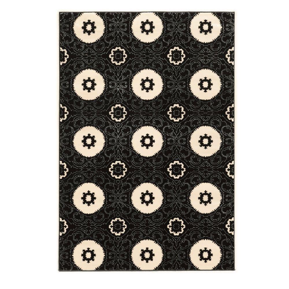 Linon Home Decor Prisma Karma Black and White 8 ft. x 10 ft. 4 in