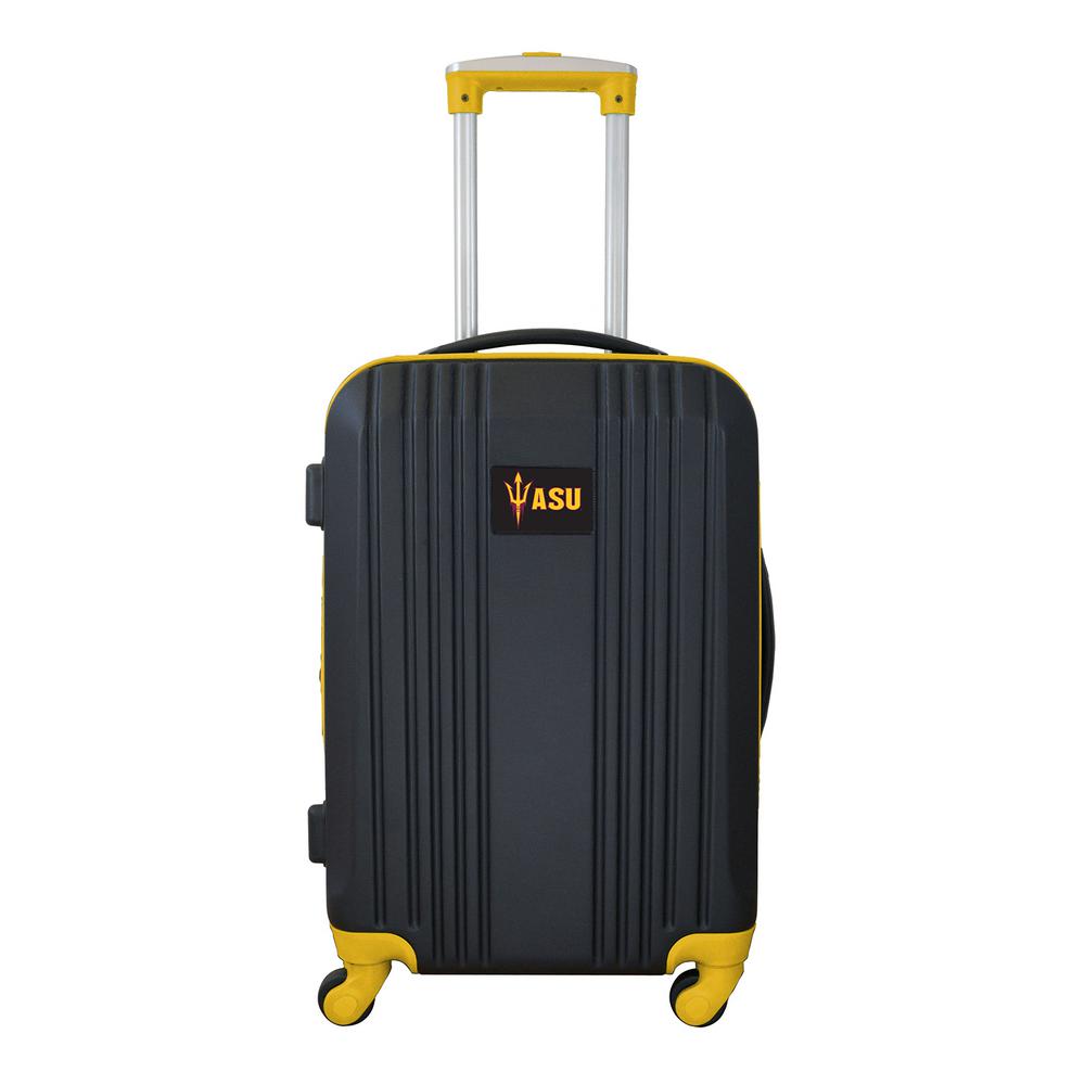 yellow hard case suitcase