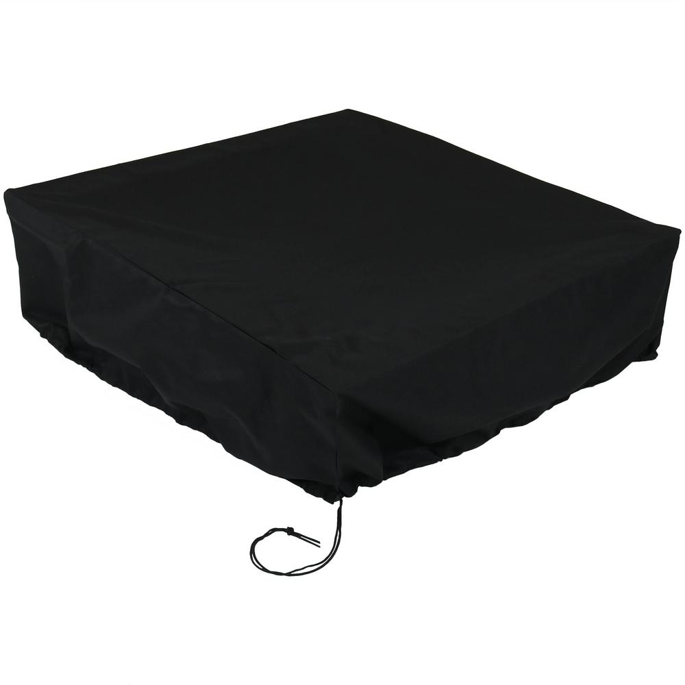 Sunnydaze Decor 40 In Sq X 18 In H Square Black Outdoor Fire