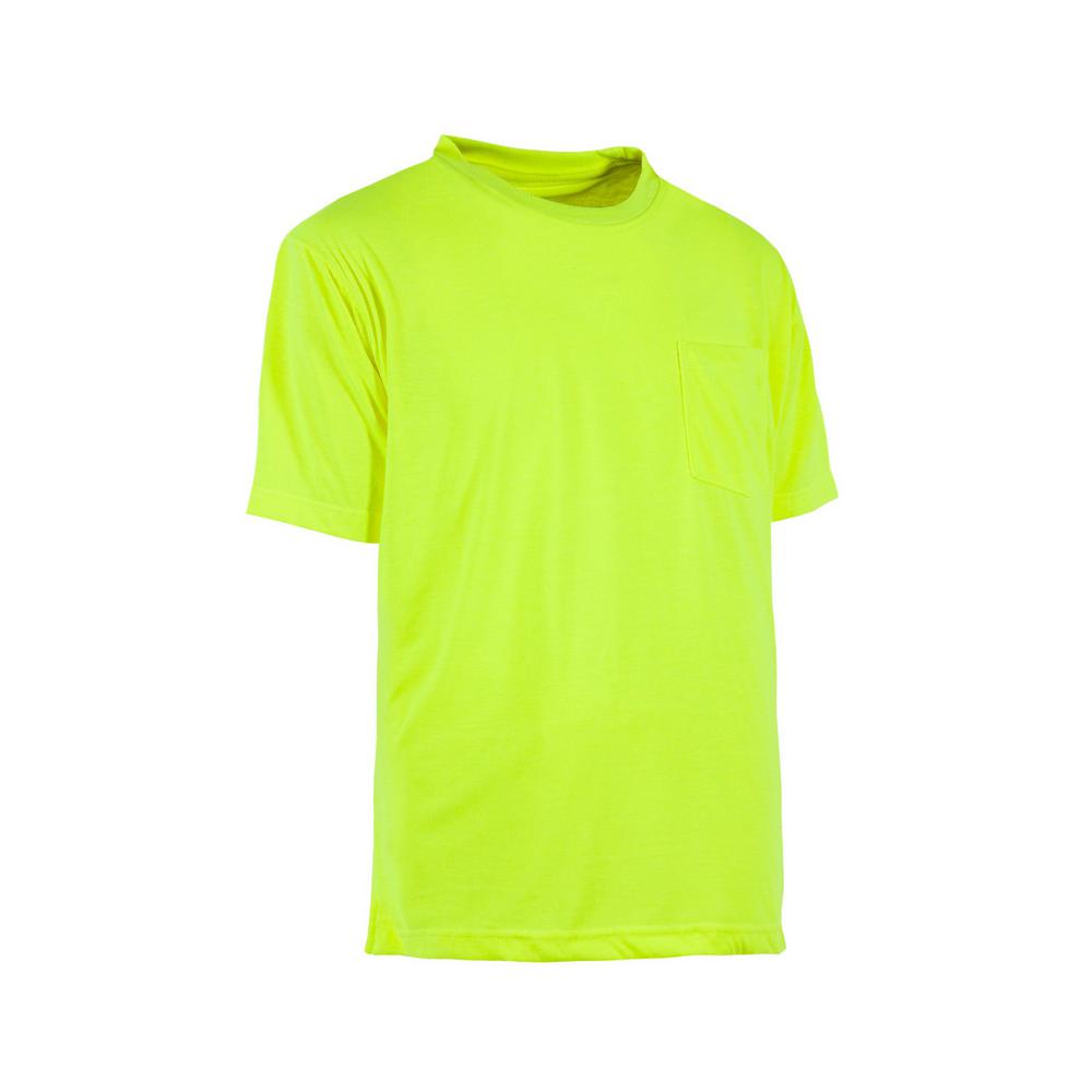 UPC 092021161617 product image for Berne Men's Small Regular Yellow 100% Polyester Enhanced-Visibility Pocket T-Shi | upcitemdb.com